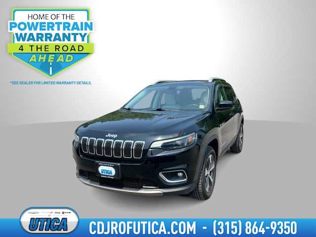2019 Jeep Cherokee Limited 4x4 in Diamond Black Crystal Pearlcoat — front three-quarter view
