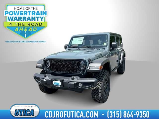 2026 Jeep Wrangler WRANGLER 4-DOOR WILLYS in Anvil Clear-Coat Exterior Paint — front three-quarter view