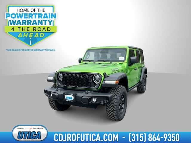 2026 Jeep Wrangler WRANGLER 4-DOOR WILLYS in Mojito Clear-Coat Exterior Paint — front three-quarter view