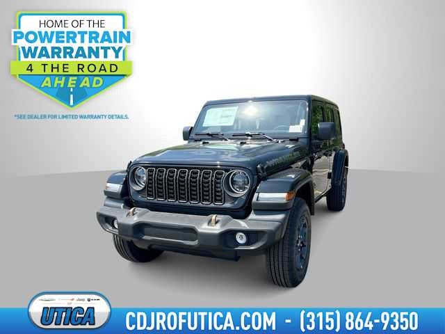 2026 Jeep Wrangler WRANGLER 4-DOOR 85TH ANNIVERSARY EDITION in Black Clear-Coat Exterior Paint — front three-quarter view