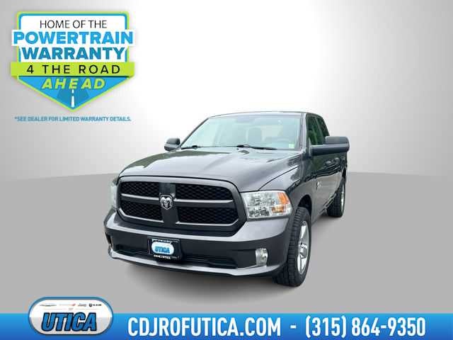 2018 RAM 1500 Express Quad Cab 4x4 6'4' Box in Granite Crystal Metallic Clearcoat — front three-quarter view