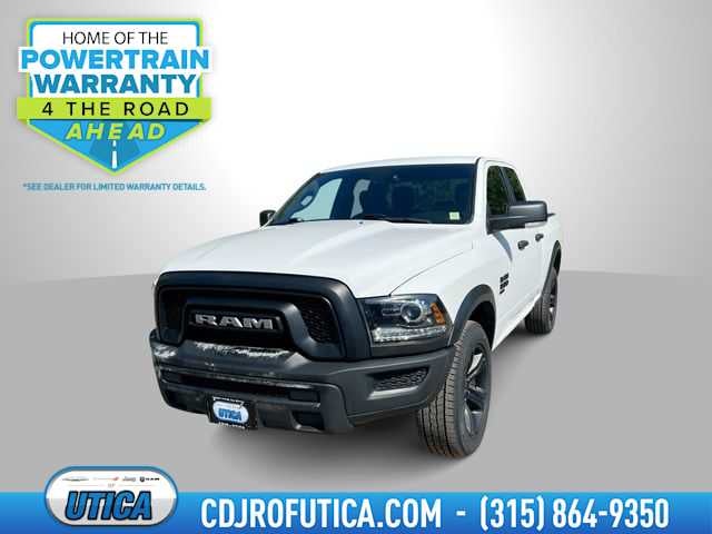 2022 RAM 1500 Classic Warlock Quad Cab 4x4 6'4' Box in Bright White Clearcoat — front three-quarter view