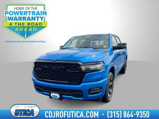 2026 RAM Ram 1500 RAM 1500 BIG HORN CREW CAB 4X4 5'7' BOX in Hydro Blue Pearl-Coat Exterior Paint — front three-quarter view
