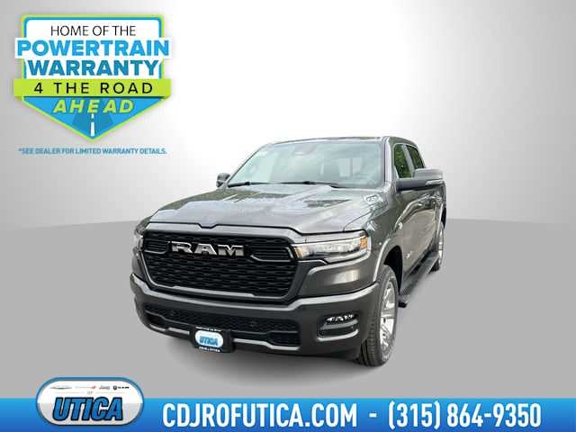 2026 RAM Ram 1500 RAM 1500 BIG HORN CREW CAB 4X4 5'7' BOX in Granite Crystal Metallic Clear-Coat Exterior Paint — front three-quarter view