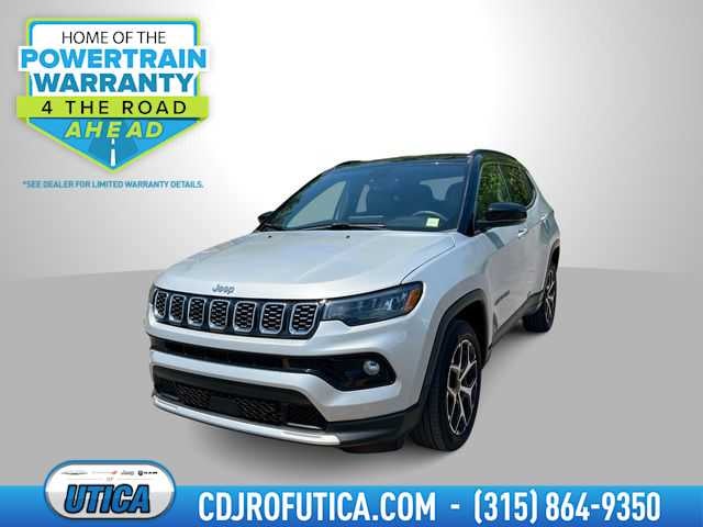 2025 Jeep Compass Limited 4x4 in Silver Zynith Metallic Clearcoat — front three-quarter view