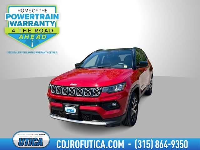 2025 Jeep Compass Limited 4x4 in Red Hot Pearlcoat — front three-quarter view