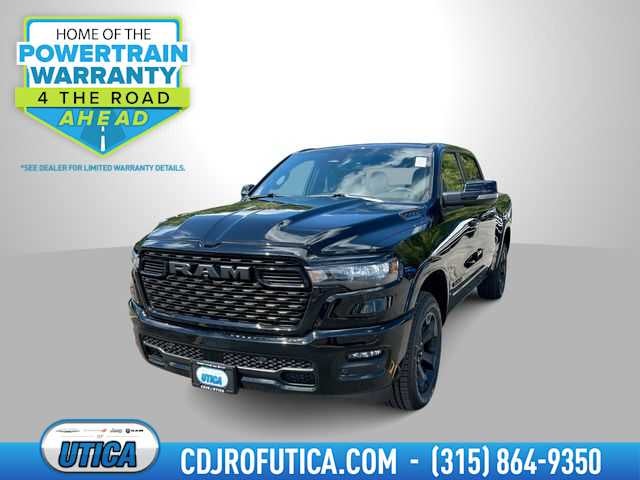 2026 RAM Ram 1500 RAM 1500 BIG HORN CREW CAB 4X4 5'7' BOX in Diamond Black Crystal Pearl-Coat Exterior Paint — front three-quarter view