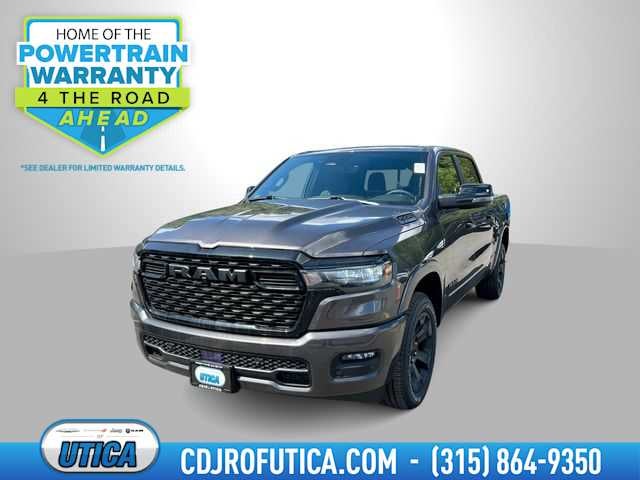 2026 RAM Ram 1500 RAM 1500 BIG HORN CREW CAB 4X4 5'7' BOX in Granite Crystal Metallic Clear-Coat Exterior Paint — front three-quarter view