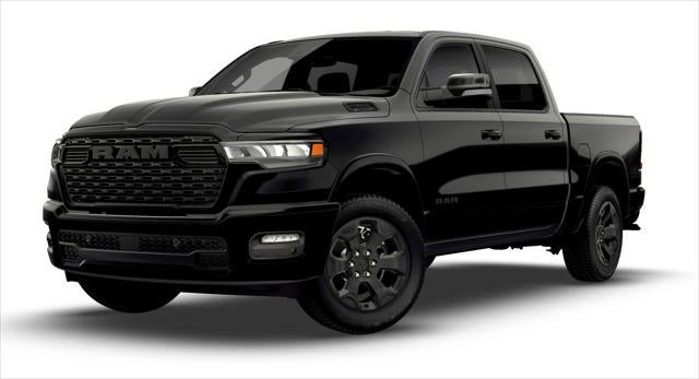 2026 RAM Ram 1500 RAM 1500 BIG HORN CREW CAB 4X4 5'7' BOX in Diamond Black Crystal Pearl-Coat Exterior Paint — front three-quarter view
