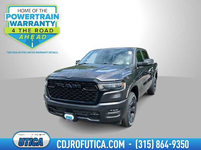 2026 RAM Ram 1500 RAM 1500 BIG HORN CREW CAB 4X4 5'7' BOX in Granite Crystal Metallic Clear-Coat Exterior Paint — front three-quarter view