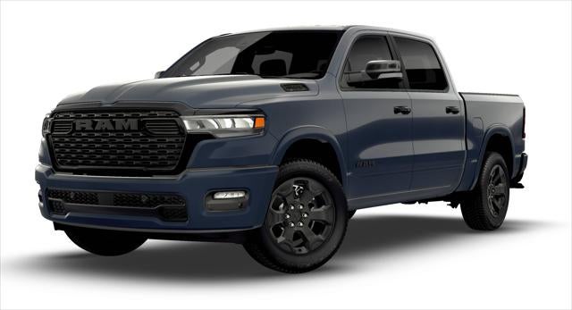 2026 RAM Ram 1500 RAM 1500 BIG HORN CREW CAB 4X4 5'7' BOX in Forged Blue Metallic Exterior Paint — front three-quarter view