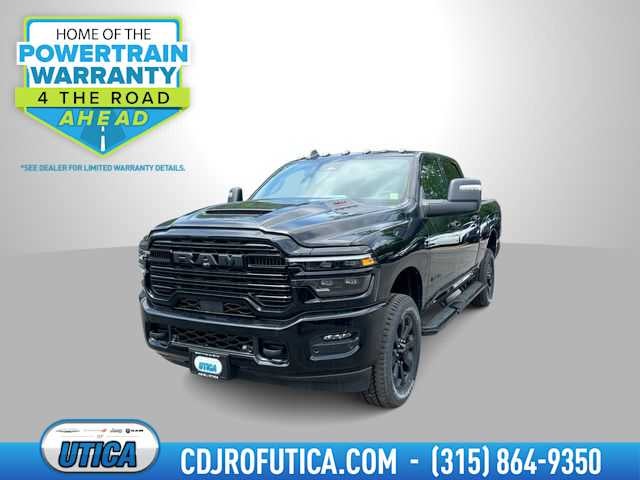 2026 RAM Ram 2500 RAM 2500 LARAMIE CREW CAB 4X4 6'4' BOX in Diamond Black Crystal Pearl-Coat Exterior Paint — front three-quarter view