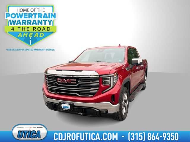 2024 GMC Sierra 1500 4WD Crew Cab Short Box SLT in Volcanic Red Tintcoat — front three-quarter view