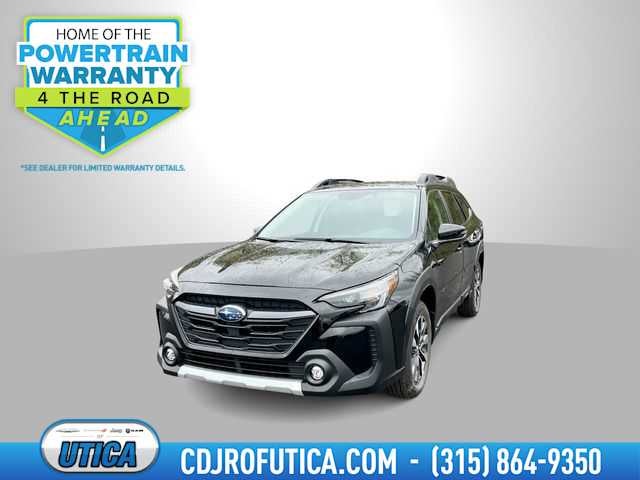 2025 Subaru Outback Limited in Crystal Black Silica — front three-quarter view