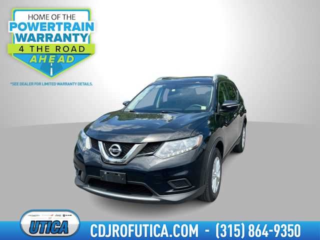 2015 Nissan Rogue SV in Super Black — front three-quarter view
