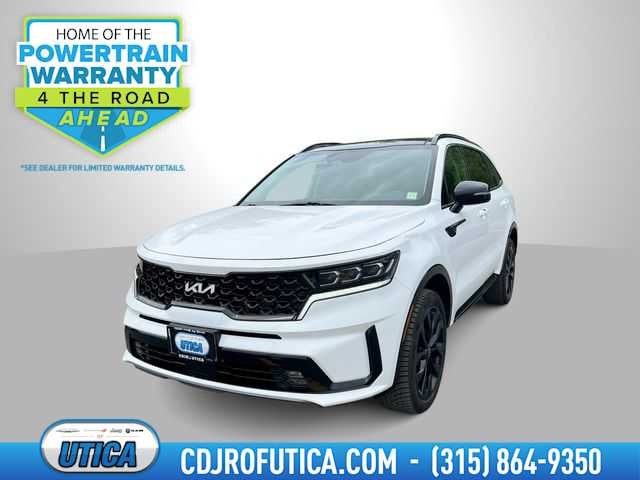 2023 Kia Sorento SX in Glacial White Pearl — front three-quarter view