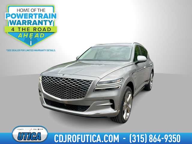 2021 Genesis GV80 3.5T AWD in Savile Silver — front three-quarter view