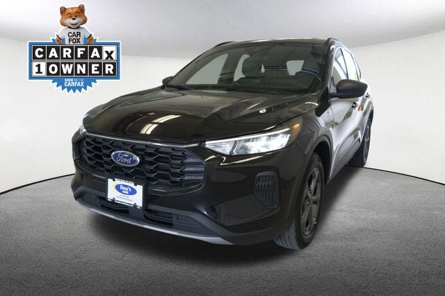 2025 Ford Escape ST-Line in Black Metallic — front three-quarter view