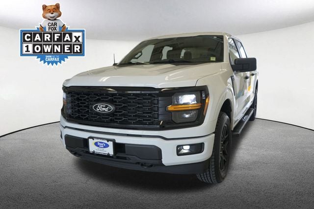 2024 Ford F-150 STX in Oxford White — front three-quarter view