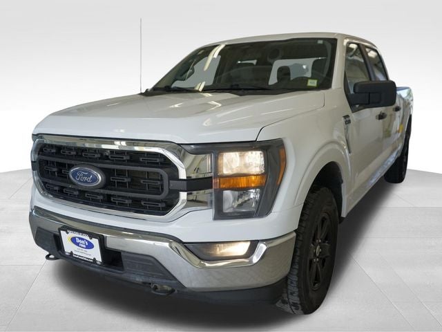 2023 Ford F-150 XLT in Atlas Blue Metallic — front three-quarter view