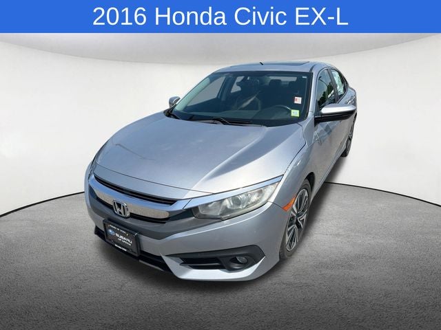2016 Honda Civic EX-L in Silver — front three-quarter view