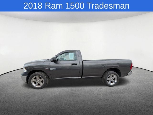 2018 RAM 1500 Tradesman in Granite Crystal Metallic Clearcoat — front three-quarter view