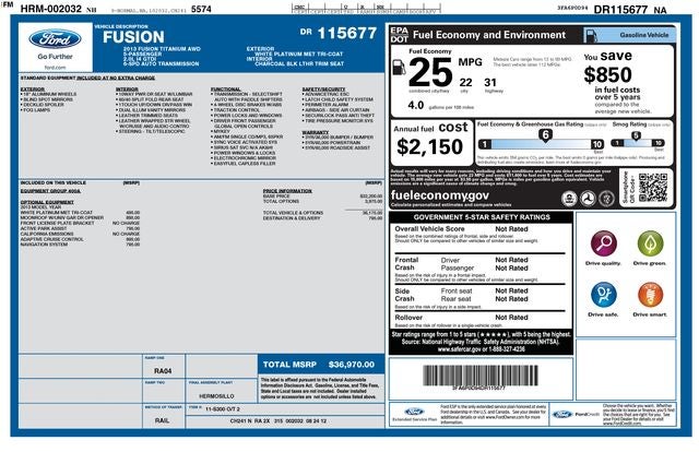 2013 Ford Fusion — detail view