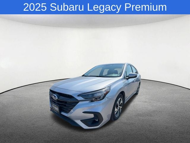 2025 Subaru Legacy Premium in Ice Silver Metallic — front three-quarter view