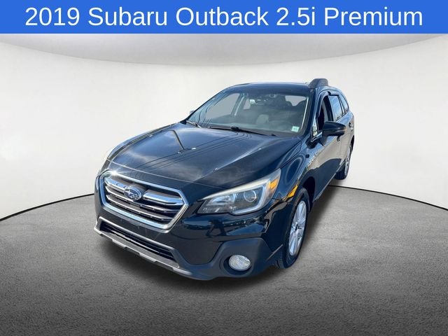2019 Subaru Outback 2.5i Premium in Crystal Black Silica — front three-quarter view