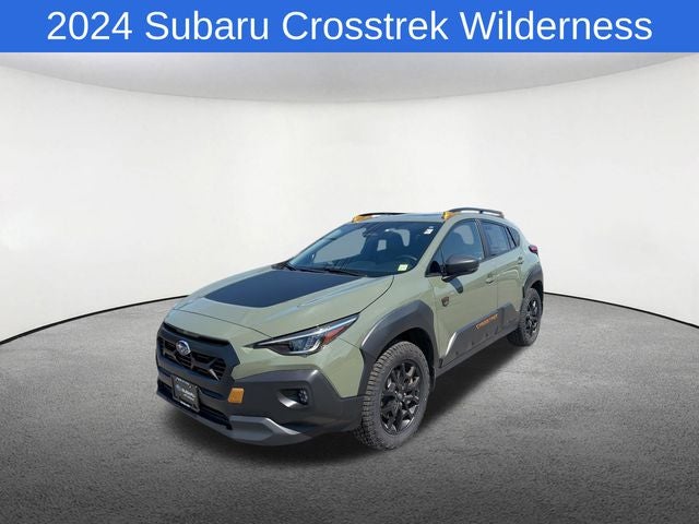 2024 Subaru Crosstrek Wilderness in Alpine Green — front three-quarter view