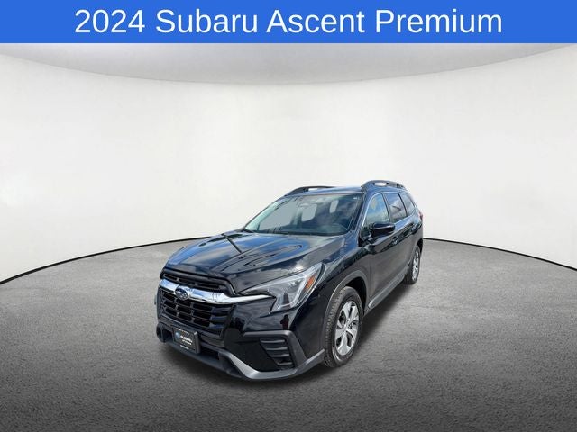 2024 Subaru Ascent Premium in Crystal Black Silica — front three-quarter view