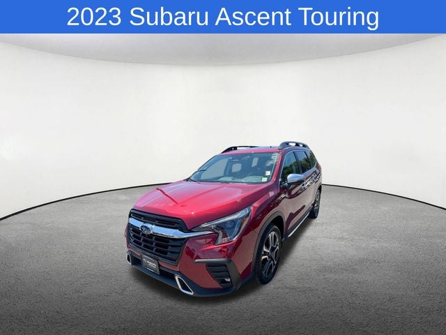 2023 Subaru Ascent Touring in Crimson Red Pearl — front three-quarter view
