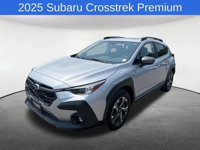 2025 Subaru Crosstrek Premium in Ice Silver Metallic — front three-quarter view