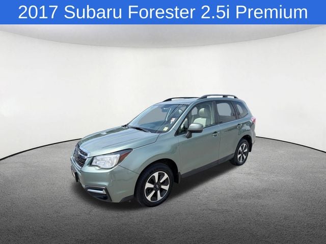2017 Subaru Forester 2.5i Premium in Jasmine Green Metallic — front three-quarter view